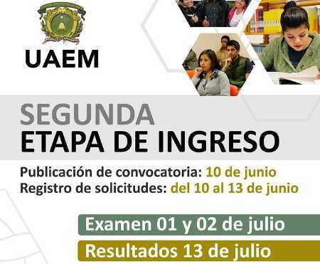 Convocatoria de segunda vuelta de ingreso a la UAEMEX